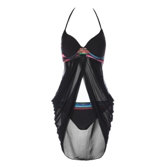 Sexy Halterneck Printed Polyester Women's Swimwear TC