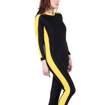 Women Wetsuit Long Sleeve Swimsuit Diving Wet Suits Spring Autumn Full Body Swimwear – Yellow