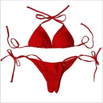 Venus queen Women's Solid Color Vintage Push-Up Bra Sexy Plus Size High Waist Summer Bikini Set Swimsuit Swimwear Beachwear - Intl