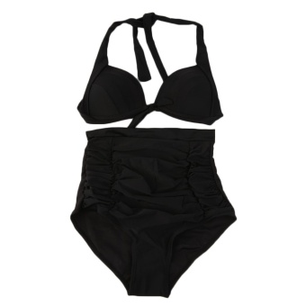 OH Sexy Women Bandage Push-up Bikini Padded Bra Swimsuit High Waist Swimwear Black