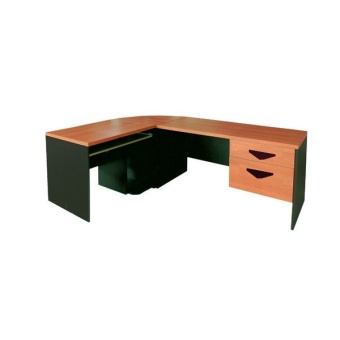 SOHO ชุดโต๊ะทำงานเข้ามุม หน้าท็อปผิวเมลามีน รุ่น Melamine (Cherry/Black)