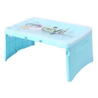EELIC Multifunctional Bed Computer Desk Computer Table Plastic Storage Multifunctional Foldable Bed Desk(Blue) - Intl