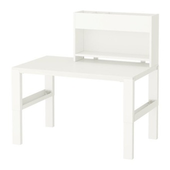 Ibiza Decor โต๊ะขนาด 96x58 ซม. พร้อมชั้นวางบนโต๊ะ (White)