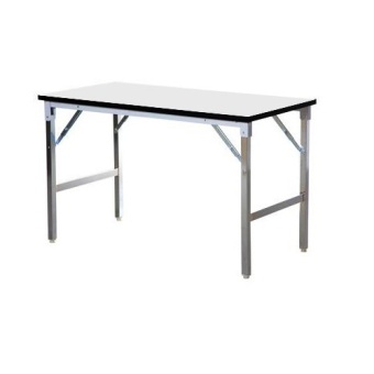NDL โต๊ะพับอเนกประสงค์ ขาเหล็กชุปโครเมี่ยม 150x45x75 ( สีขาว )