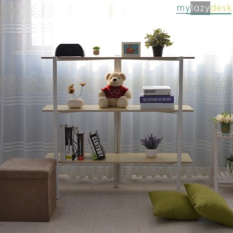 mylazydesk ชั้นวาง ที่วาง หนังสือ ชั้นโชว์ กั้นห้อง 2 ด้าน รุ่น B1#1m White maple ขนาด 115x65x100 cm. (ลายไม้อ่อน)