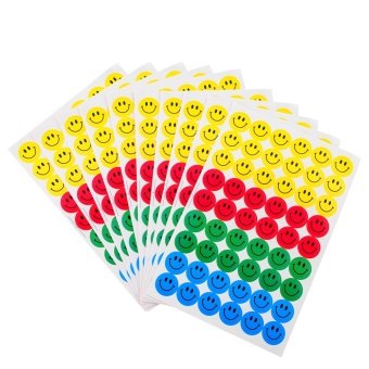 New Cute 540pcs Colourful Happy Smile Face Stickers Circle Children School