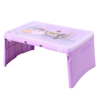 EELIC Multifunctional Bed Computer Desk Computer Table Plastic Storage Multifunctional Foldable Bed Desk(Purple) - Intl