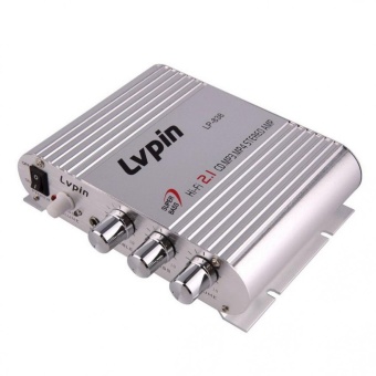 12V Mini Hi-Fi Amplifier Booster Radio MP3 Stereo for Car Motorcycle Home (Silver)