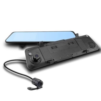 RK Vehicle Blackbox DVR กล้องติดรถยนต์ รูปทรงกระจกมองหลัง พร้อมกล้องมองหลัง Full HD 1080P (สีดำ) แถมฟรี Kington Micro SD Card 32GB
