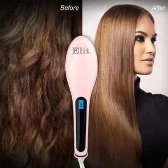 Elit แปรงหวีไฟฟ้าผมตรง Fast Hair Straightener รุ่น HQT-906 (Pink)