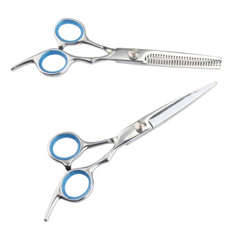 Leegoal 6pcs Professional Hair Scissors Set Barber Hair Cutting Thinning Scissors with Black Case (6.0 Inch)
