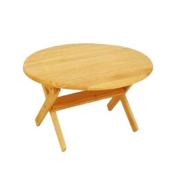 โต๊ะญี่ปุ่นกลมไม้ยางพับได้ ขนาด 60 cm. (สีธรรมชาติ)