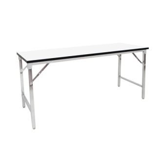SOHO โต๊ะ โต๊ะพับได้อเนกประสงค์ขาพับ(โต๊ะประชุม)โครงขาโครเมี่ยม รุ่น 120x60x75 ( สีขาว )