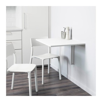 โต๊ะพับได้ ยึดผนัง โต๊ะทานข้าว โต๊ะทำงาน ประหยัดพื้นที่ได้อย่างดี ขนาด 74x60ซม.สีขาว HomeSmile