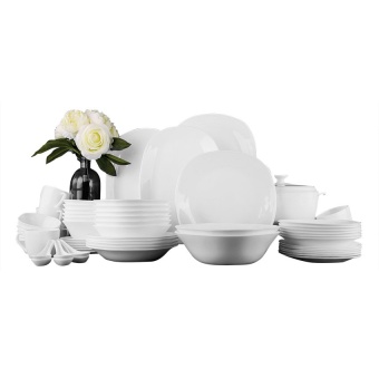 Standard Promotion ชุดจานและชาม Opal ลาย White Linen 60 ชิ้น
