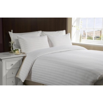 Anadir ชุดผ้าปูที่นอน Cotton 250 เส้น ลายริ้วสีขาว ขนาด 3.5 ฟุต (5 ชิ้น)