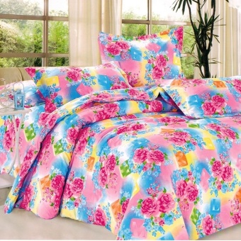FD Premium ผ้าปูที่นอน 3.5ฟุต 3ชิ้น รุ่น 3AA002 ลายดอกไม้ (สีฟ้า/ชมพู/เขียว)