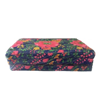 DSB Decor ที่นอนนุ่น 3ฟุต 3 พับ ( สีน้ำเงิน ) รุ่น Flowers