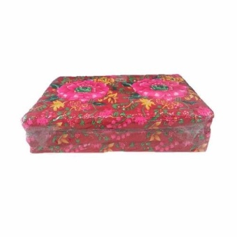 Gindex ที่นอนนุ่น 3.5ฟุต 3 พับ ( สีแดง ) รุ่น Flowers