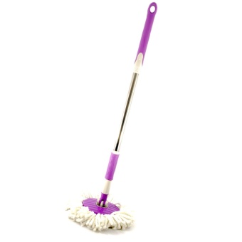Spin Mop ไม้ถูพื้นด้ามสแตนเลส (สีม่วง) พร้อมผ้า 1 ผืน
