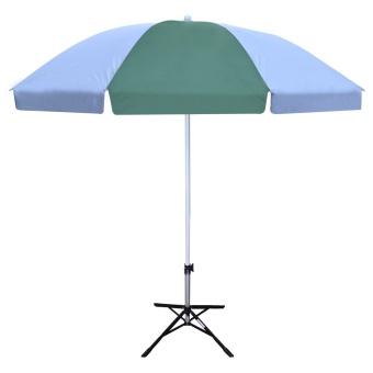 LEO ร่มสนาม 36”x8 ก้าน ผ้ายูวีพื้นสลับ2สี/ขาตั้งพับ 4 แฉก (สีเขียว/ขาว)