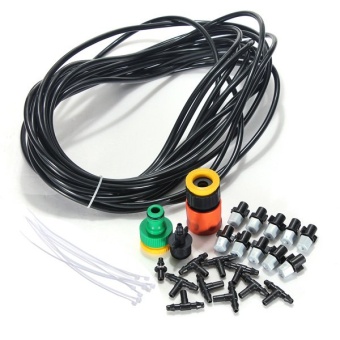 Outdoor Greenhouse Garden Misting Cooling System + Mist Nozzle Sprinkler 10m 33ft