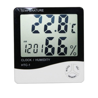 iBettalet Digital LCD Thermometer Hygrometer Temperature Humidity Meter Gauge Alarm Clock (White)