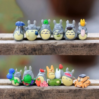 12pcs/Set My Neighbor Totoro Mini Figure DIY Moss Micro Landscape Gift Toys Multi