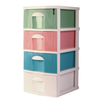 DKW ตู้ลิ้นชักใหญ่ ลายเส้น4ชั้น รุ่น HH-410/4 (Multi Color)