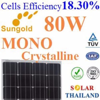 80W แผงโซลาร์เซลล์ MONO Crystalline PV Module High Cell Efficiency 18.30%(Black)
