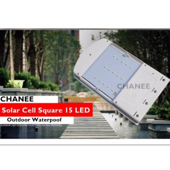CHANEE โคมไฟพลังงานแสงอาทิตย์ โซล่าเซลล์ 15 LED + พร้อมขายึด (เเสงขาว)