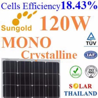 120W แผงโซลาร์เซลล์ MONO Crystalline PV Module High Cell Efficiency 18.43%