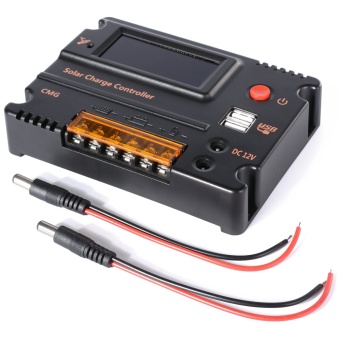 แผงควบคุมการเก็บประจุแบตเตอรี่ 10A 12V-24V LCD Display PWM Solar Panel Regulator Charge Controller USB