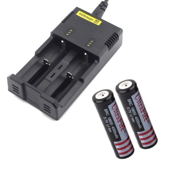 Nitecore ที่ชาร์จถ่าน 2 ก้อน รุ่น i2 + Ultrafire ถ่านชาร์จ 18650 3.7V 4000 mAh (2 ก้อน) (สีขาว/ดำ)