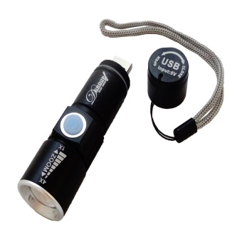 Morning ไฟฉายแรงสูงซูมจิ๋ว USB รุ่น DG-501 - สีดำ