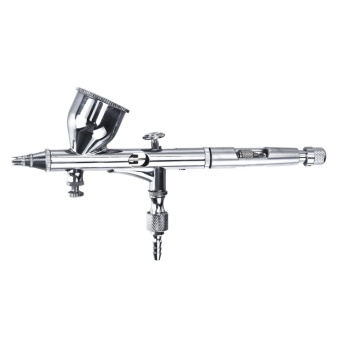HS-80 Gravity Feed Dual Action Air Brush Airbrush Spray Gun Nail Art Paint Tool (Silver)