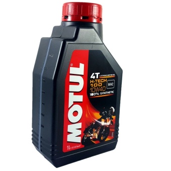 MOTUL น้ำมันเครื่องสำหรับ รถจักรยานยนต์ หรือ มอเตอร์ไซค์ โมตุล ของแท้ 4T H-TECH 100 10W40 100%SYNTHETIC (1 ลิตร)