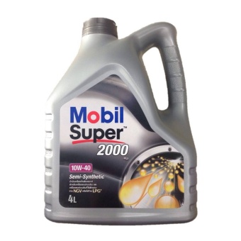 Mobil Super 2000 น้ำมันเครื่องเบนซิน กึ่งสังเคราะห์ SAE 10W-40 / API SN / 4L