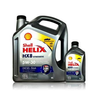 Shell HELIX HX8 SAE 5W-30 คอมมอนเรล สังเคราะห์ 100% 6 ลิตร แถม 1 ลิตร