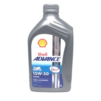 Shell SAE 15w-50 Advance Ultra 4T Fully Synthetic น้ำมันเครื่องสังเคราะห์แท้ 100% บรรจุ 1ลิตร