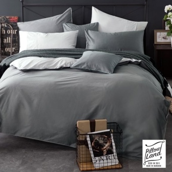 Bedding Cheap ผ้าปูที่นอน ชุดผ้านวม เกรด A 6 ฟุต 6 ชิ้น - สีล้วน 202