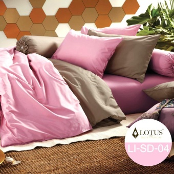 ชุดผ้าปูที่นอน Lotus - ขนาด 6ฟุต 5ชิ้น รุ่น Impression LI-SD004-6ft สีชมพู