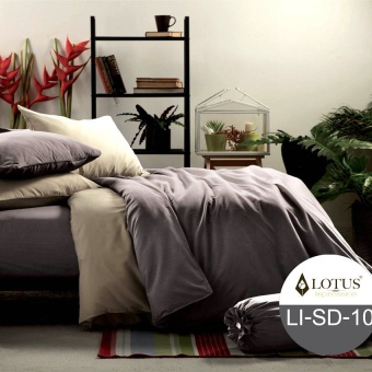 Lotus ชุดผ้าปูที่นอน 6 ฟุต 5 ชิ้น - รุ่น Impression LI-SD010-6ft สีเทาเข้ม