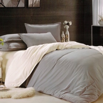 FD Premium ผ้าห่ม ผ้านวม (Blanket)ขนาด180*200 cm. รุ่น BA027 (สีเทา+เบจ)