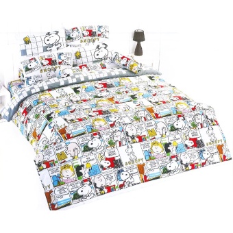 TOTO ชุดเครื่องนอนลายสนู๊ปปี้ Snoopy แบบรัดมุม รุ่น SP04 (ไม่รวมผ้านวม)(6 ฟุต)