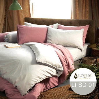 Lotus ชุดผ้าปูที่นอน 6 ฟุต 5 ชิ้น - รุ่น Impression LI-SD001-6ft สีเทาอ่อน