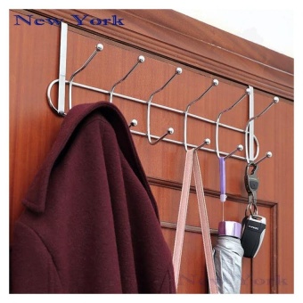 New York Big Sale ที่แขวนผ้า ที่แขวนสิ่งของหลังบานประตูสแตนเลส - สีเงิน