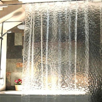 LALANG Bathroom Curtian Thicken 3D Waterproof Water Cube Shower Curtain White