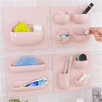 Toothbrush Holder Storage for Bathroom Pink