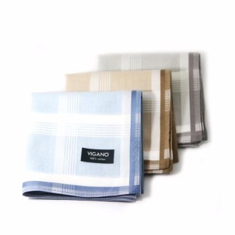 VIGANO เซ็ตผ้าเช็ดหน้าแบรนด์เนม Sortland 3ผืน (3สี)(Multicolor)